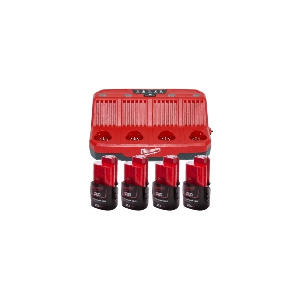 Milwaukee Ładowarka M12C4 - 4 portowa